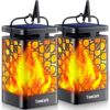Solar Lights Outdoor Upgraded Solar Lantern Flickering Flame Outdoor Waterproof Hanging Lanterns Decorative Solar Powered Outdoor Lighting LED Christmas Lights for Patio Deck Yard, 2 Pack