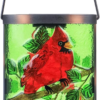Hanging Solar Lantern Outdoor Decorative Waterproof LED Solar Cardinal Lights Tabletop Lamp for Outdoor Patio Garden