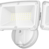 3500LM Dusk to Dawn LED Security Lights Outdoor, 35W Outdoor Flood Light with Photocell, 5500K, IP65 Waterproof 3 Head Exterior Light for Garage, Patio, Yard（White）