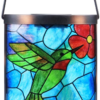 Hanging Solar Lantern Outdoor Decorative Waterproof LED Solar Hummingbird Lights Tabletop Lamp for Outdoor Patio Garden