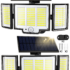 Solar Lights Outdoor , 348 LED 3000LM Solar Motion Sensor Security Lights, Solar Flood Lights with Remote, 3 Lighting Modes Waterproof Solar Wall Lights for Yard,Garage,Patio Entryways, 2Pack