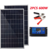 300W Solar Panel 12V Portable Solar Cell Outdoor Rechargeable Solar Kit Household Solar Generator Solar Charger RV Power Supply